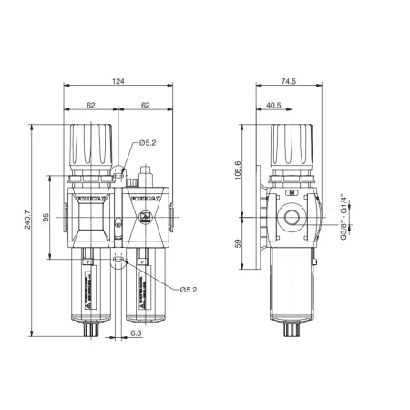 Zestaw przygotowania powietrza 3/8 cala Pneumax GT172BHH